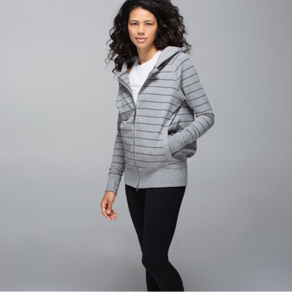 Lululemon  🍋 Gray Striped Hoodie